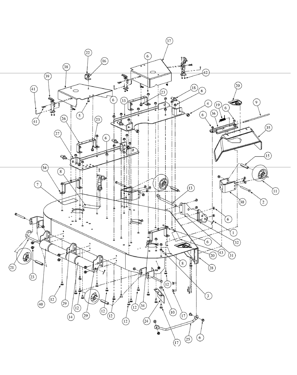 Fabricated Cutter Deck 48-Inch (Nov.2003 And Prior) Diagram and Parts List for M48-KW 53BB5DAV750-19-HP Cub Cadet Lawn Tractor